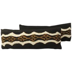 Pair of African Mud Cloth Bolster Pillows