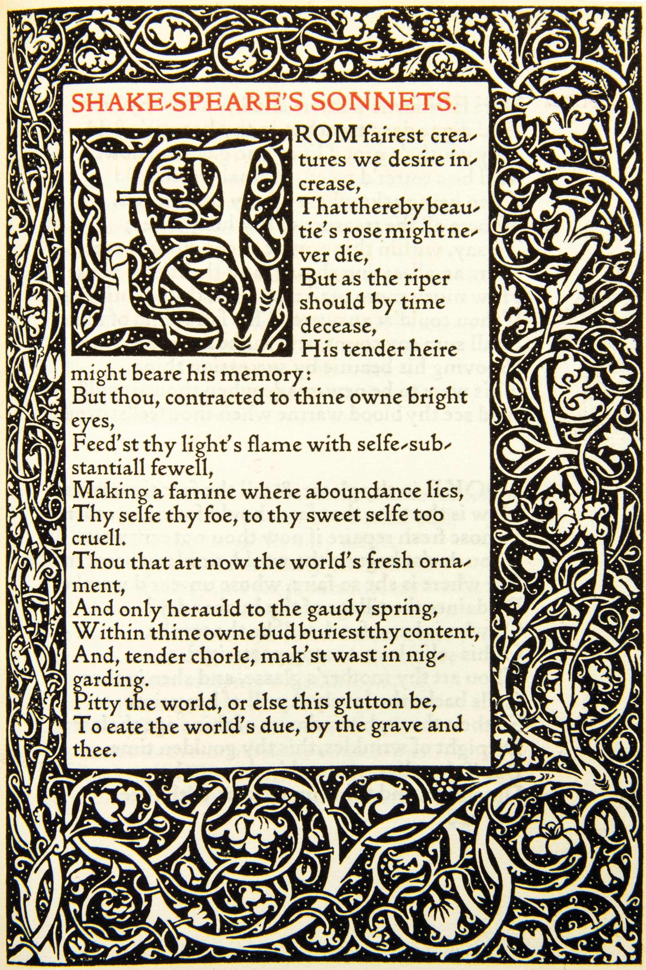 The Poems of William Shakespeare Printed at the Kelmscott Press 1