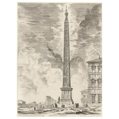 Obélisque Egizio (obélisque égyptien) de Vedute di Roma gravure par Piranesi