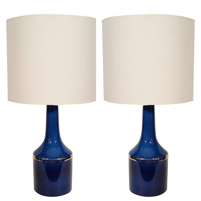 Lyktan Haus Cobalt Blue Glass Table Lamps at 1stDibs