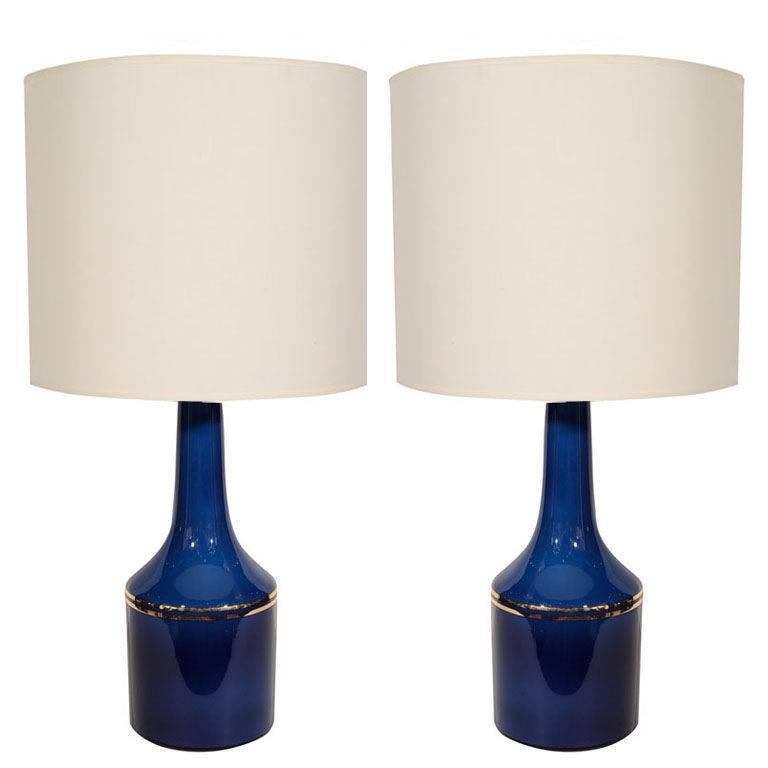 Lyktan Haus Cobalt Blue Glass Table Lamps