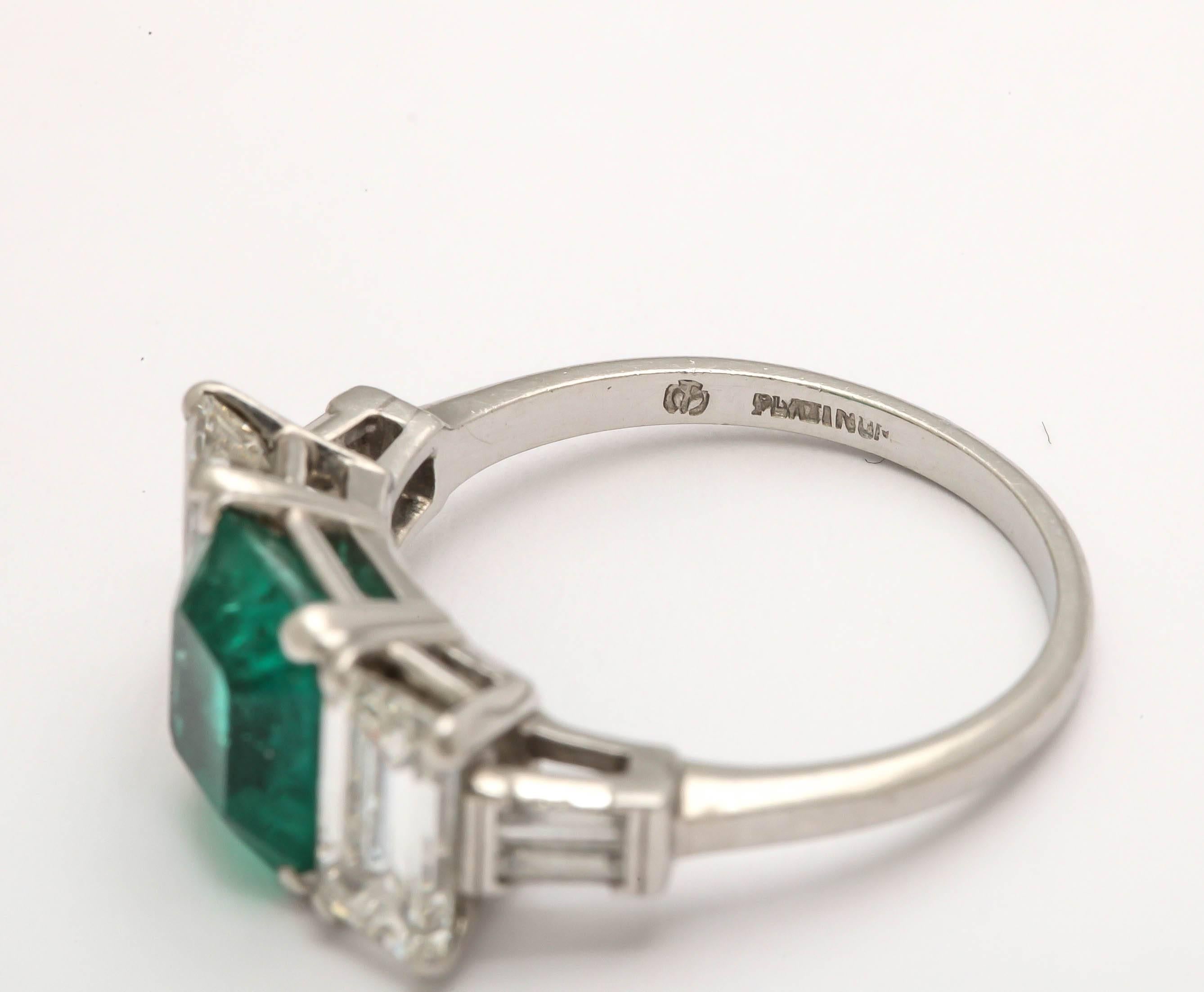 Art Deco Emerald and Diamond Ring 4