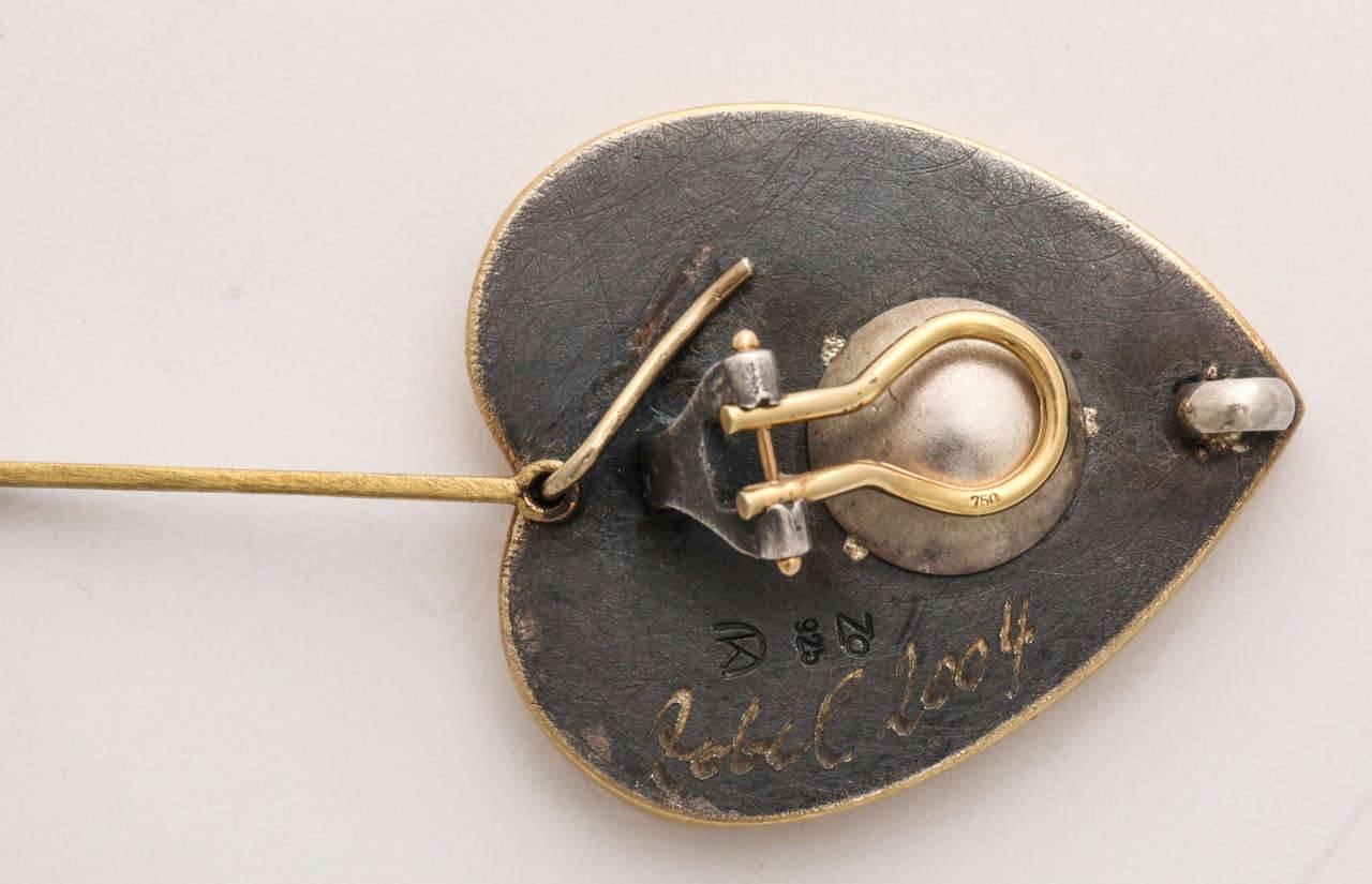 Rare Zobel Modernist Gold, Tourmaline and Diamond Pendant Earrings For Sale 6