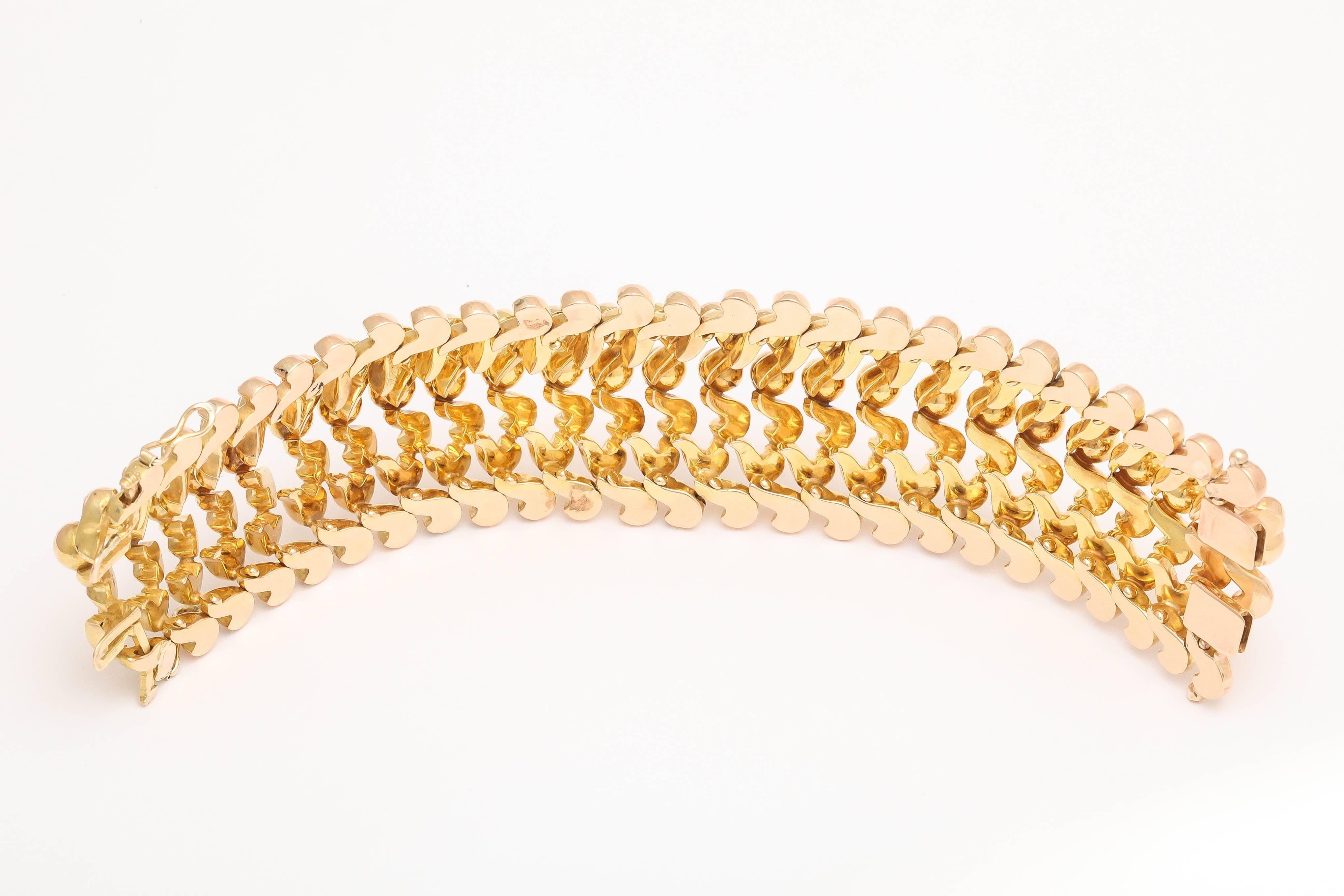 Retro Wide  Gold Bead  Cuff Bracelet 4