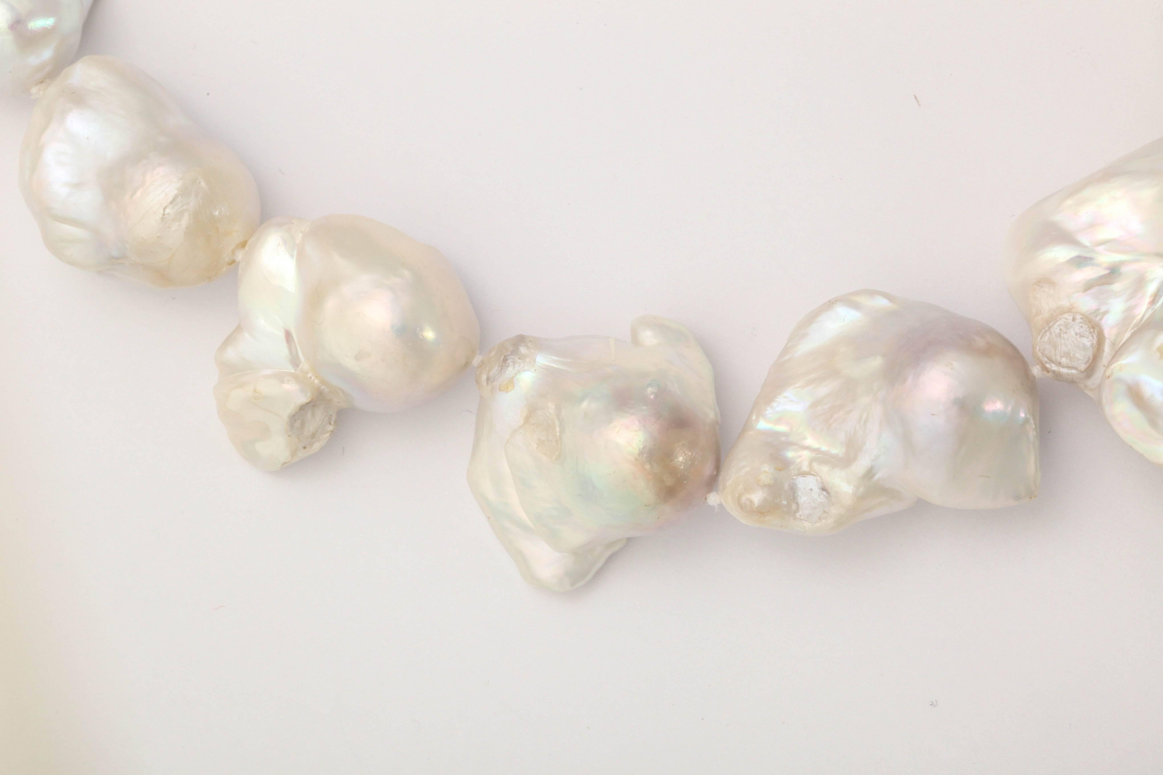 South Sea Baroque Pearl Necklace In Good Condition In New York, NY