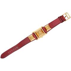 Vintage Hermes Medor Gold-Plated Watch 10