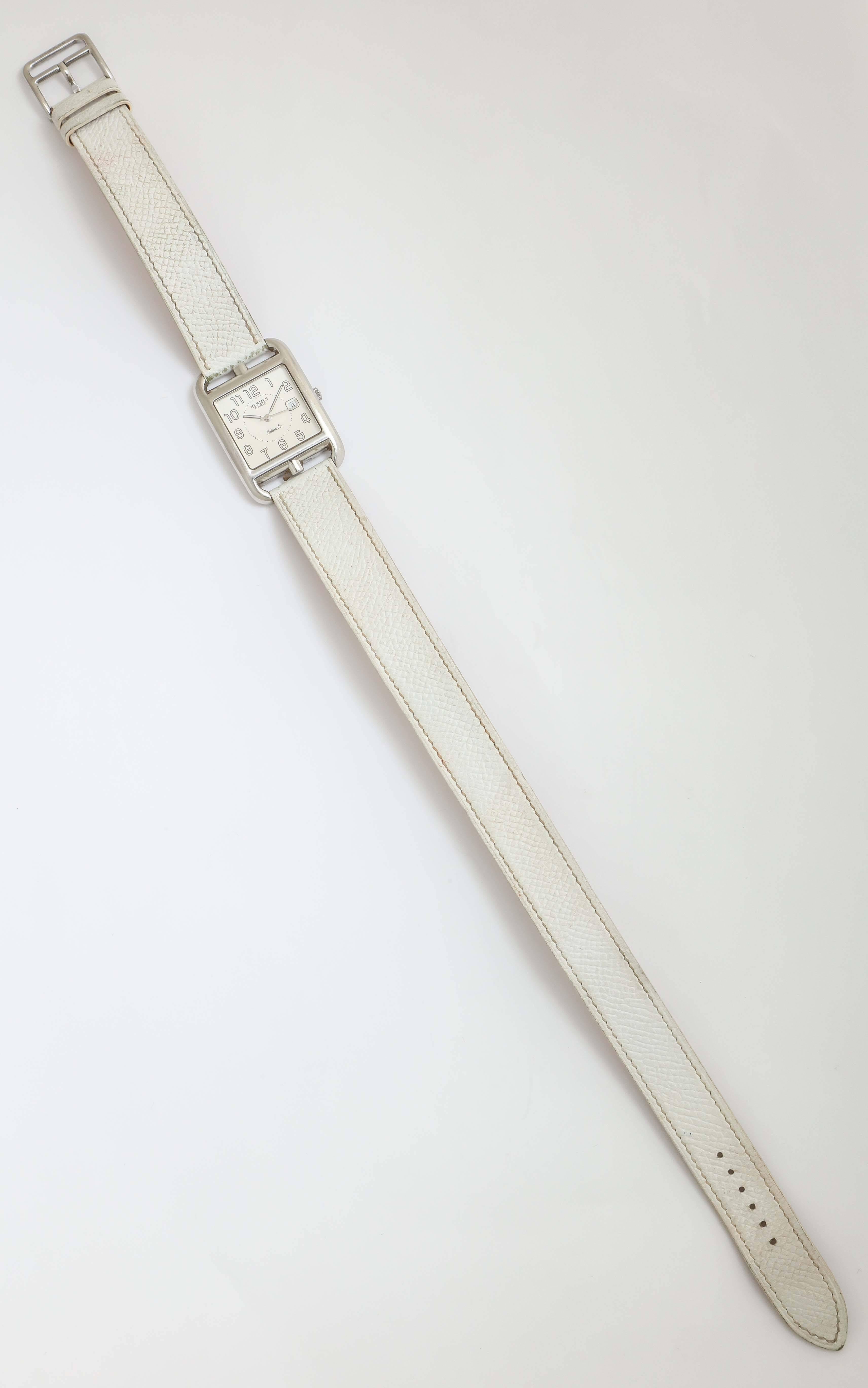 A fabulous white double strap Hermes automatic Cape Cod watch.