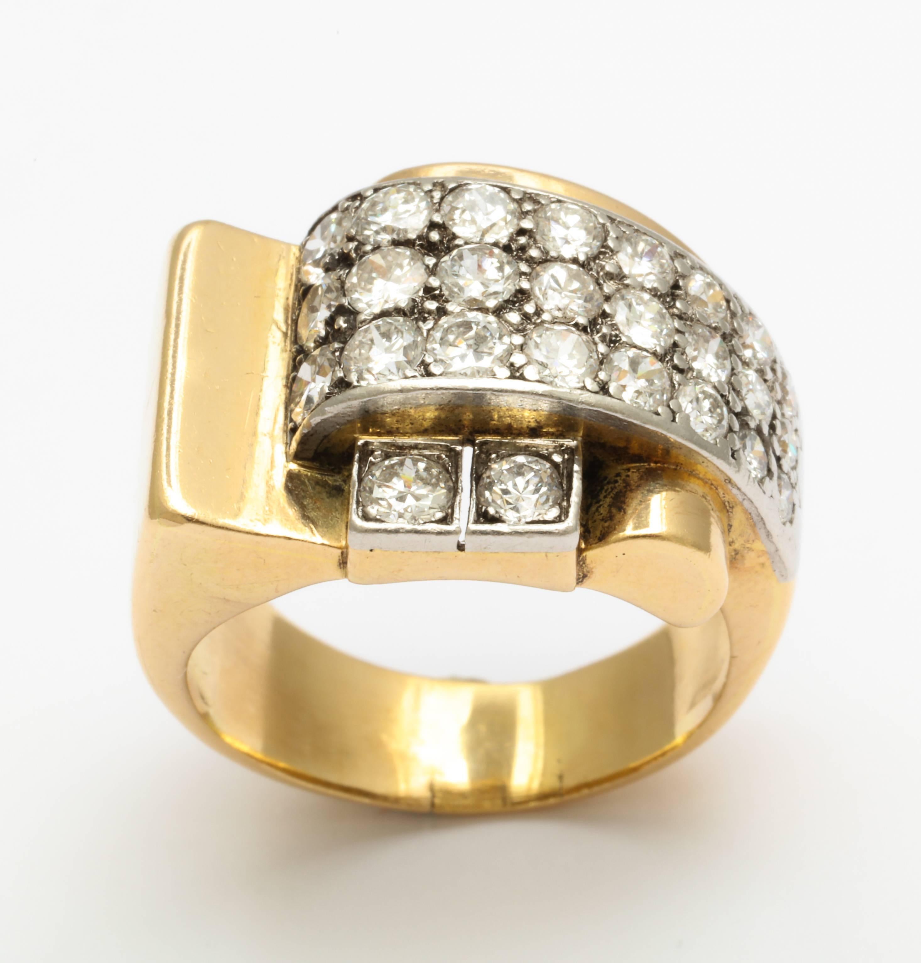  French Retro  Classic Design Gold and Diamond Ring 3