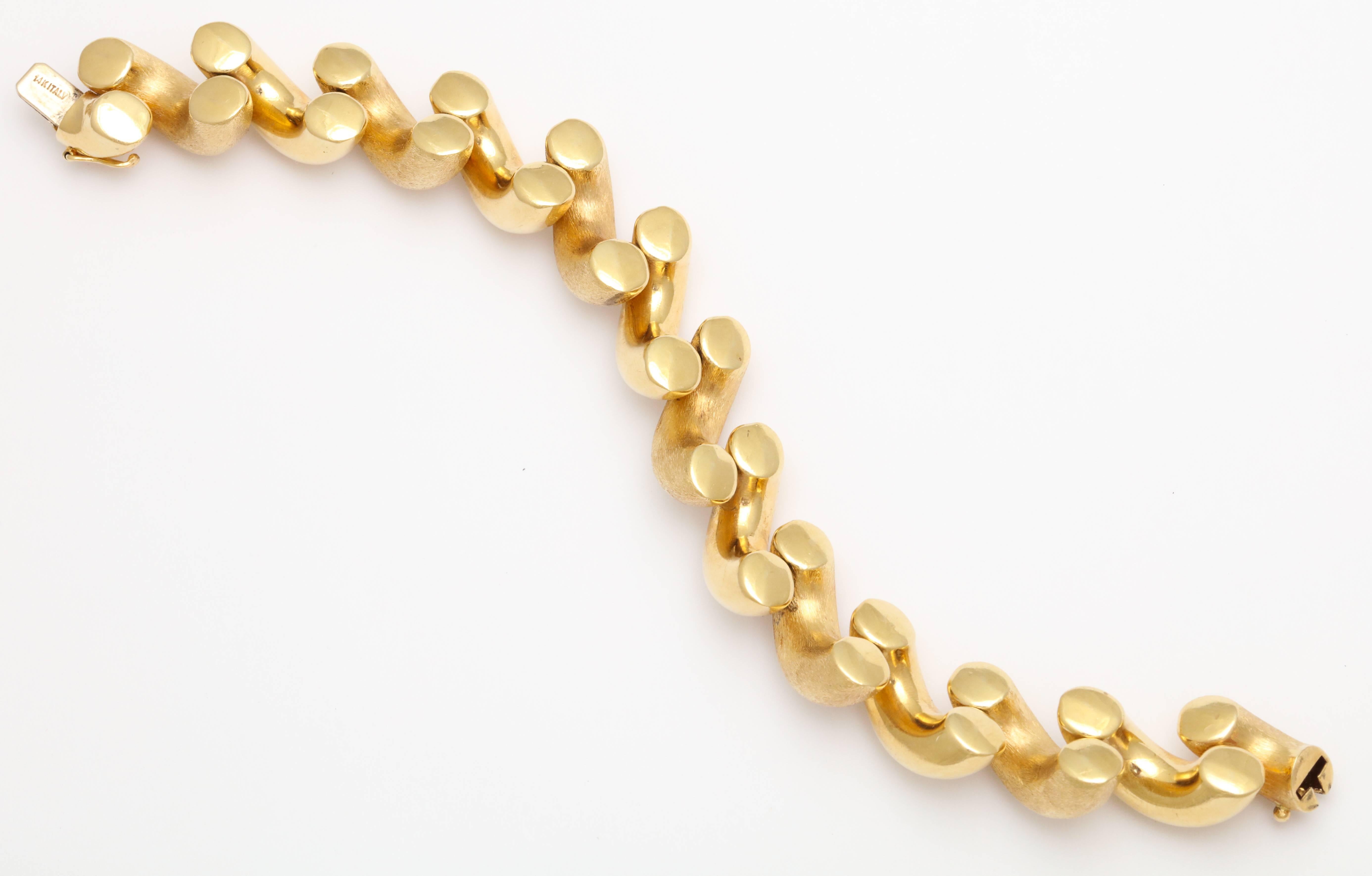 Women's 'San Marco' Two-Tone Brushed Gold Bracelet