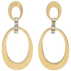 Modernist Diamond and Gold Earrings 9