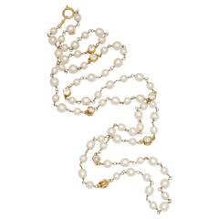 Vintage Chanel Pearl and Crystal Necklace 6