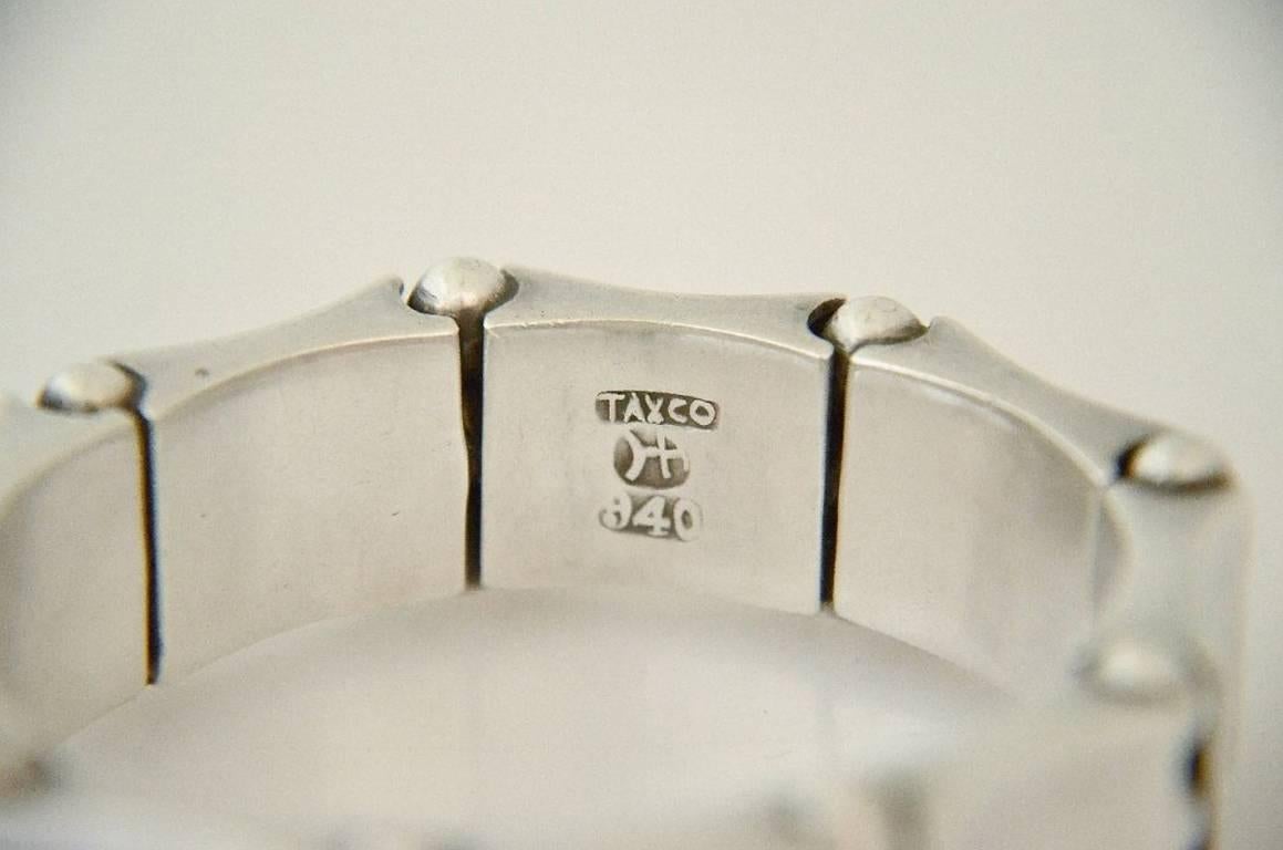 Being offered is a circa 1950 sterling silver bracelet by Hector Aguilar of Taxco, Mexico
