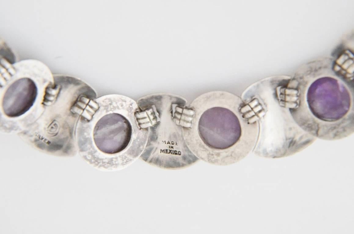 Fred Davis Amethyst Sterling Silver Necklace 1930 In Excellent Condition For Sale In New York, NY