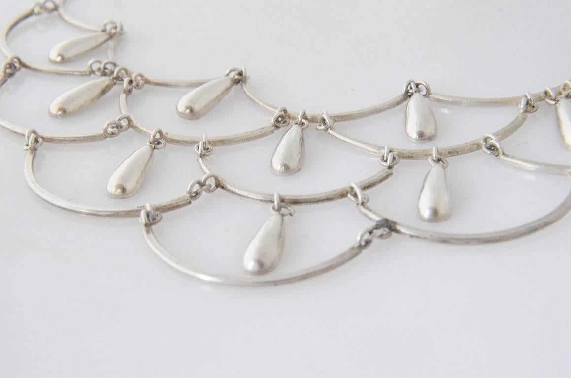Antonio Pineda .970 Silver Necklace 1960 In Excellent Condition For Sale In New York, NY