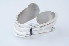 Margot de Taxco Sterling Silver Clamper Bracelet Penny Morrill Book Piece