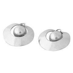 William Spratling Rare Ball Motif Sterling Silver Earrings