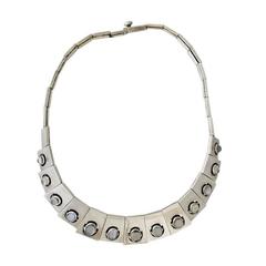 Vintage Moonstone .970 Silver Choker Necklace