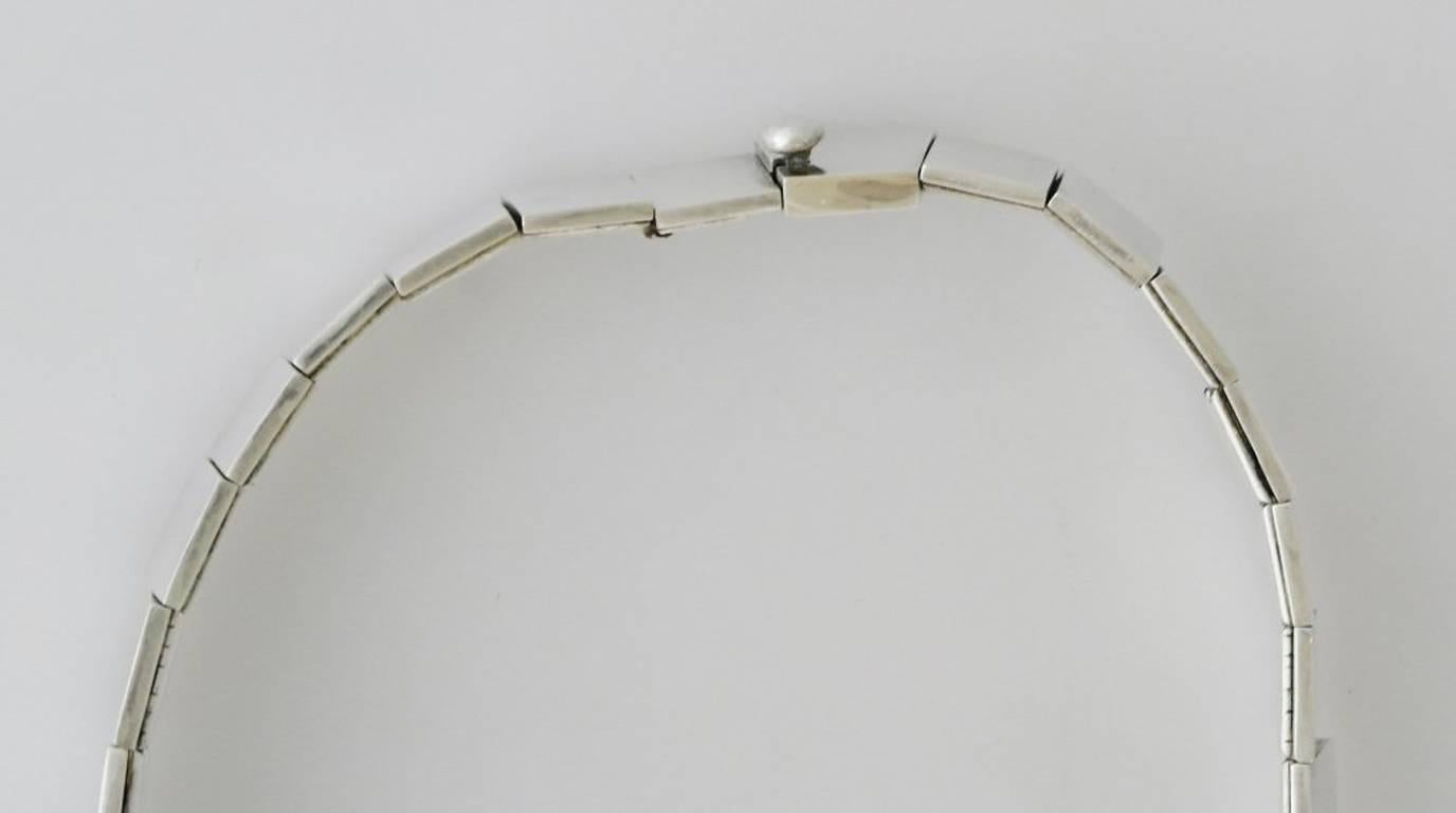 Moonstone .970 Silver Choker Necklace For Sale 3