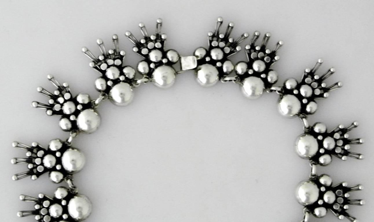 Hector Aguilar .940 Silver Doll Motif Necklace and Bracelet Set For Sale 2