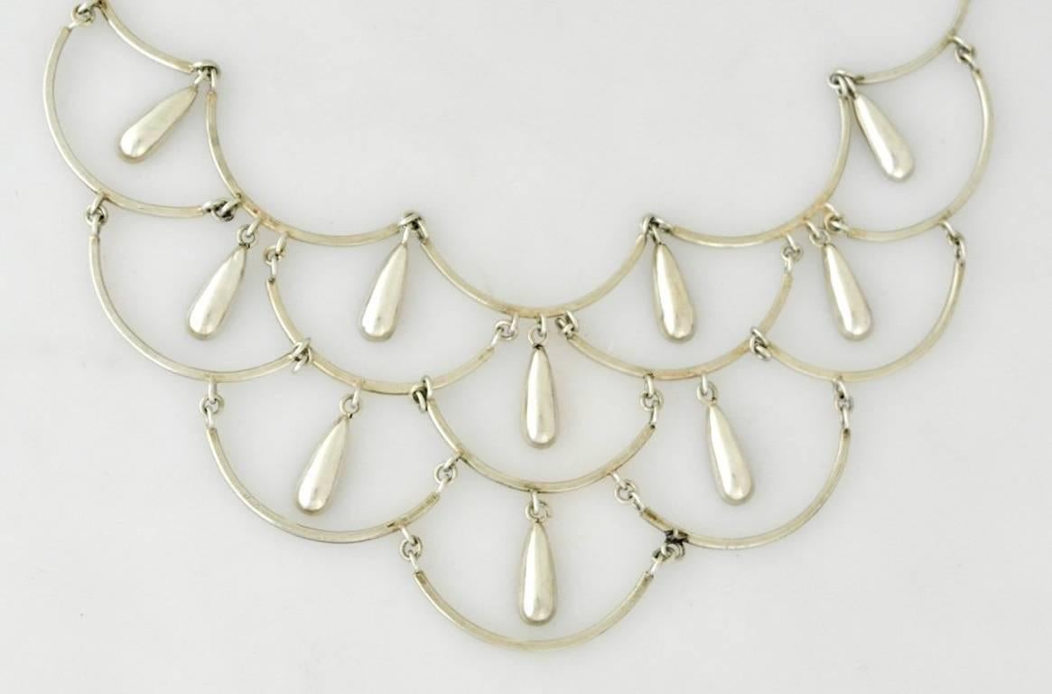 Women's Antonio Pineda .980 Silver Modernist Necklace For Sale