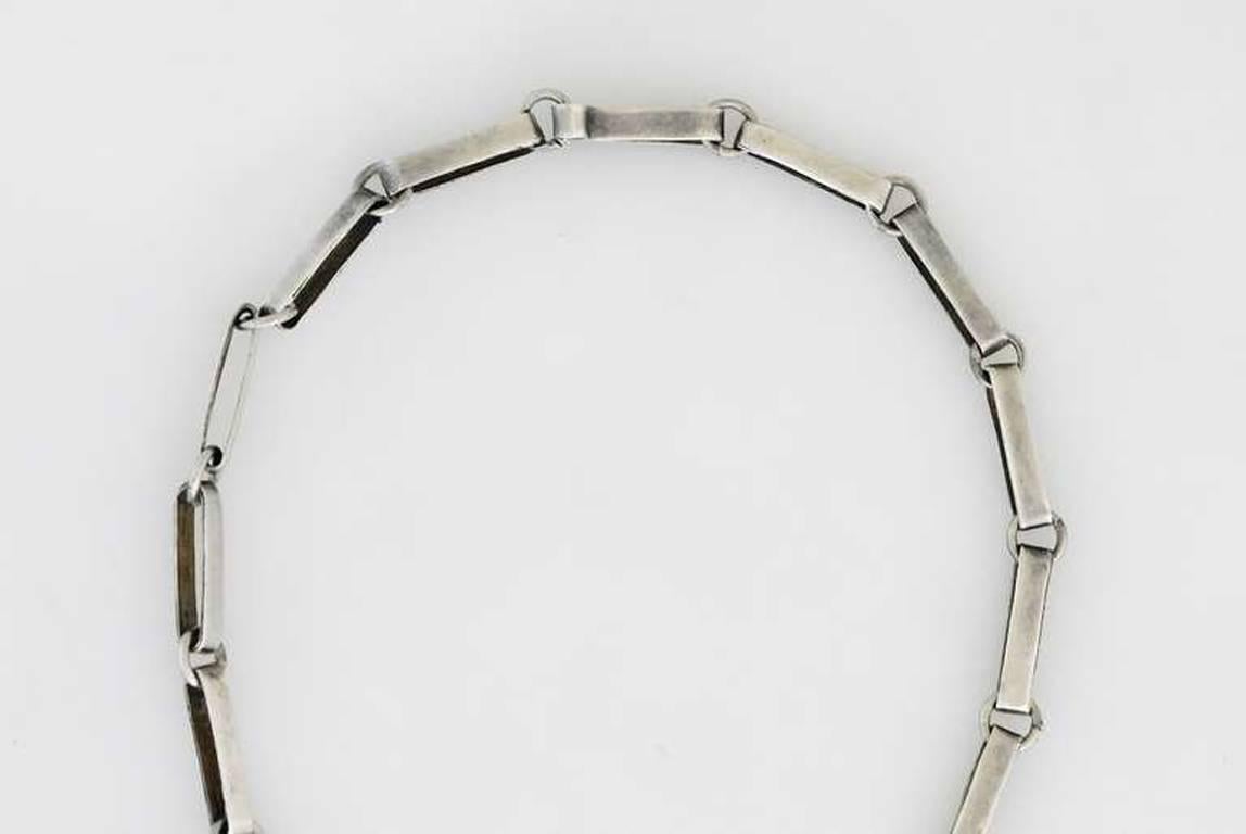William Spratling Sterling Silver Shell Crossed Hands Necklace 1951 For Sale 5