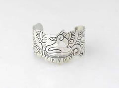 Taxco Doris Sterling Silver Handmade Eagle Cuff Bracelet