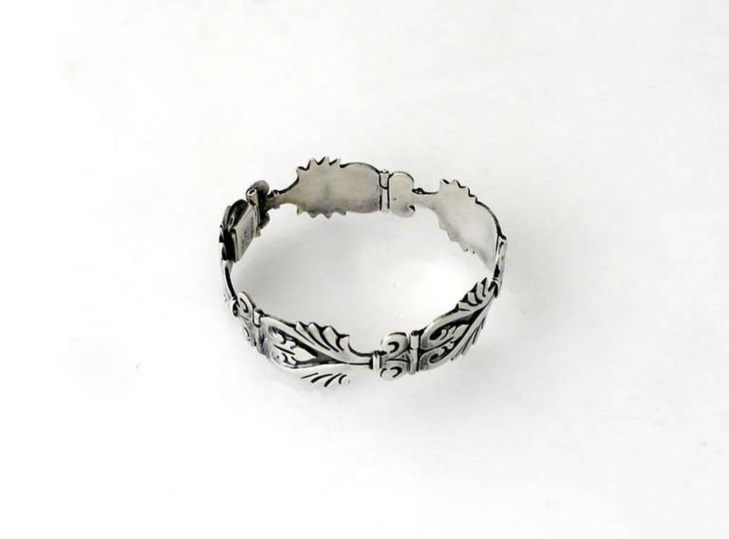 Maricela Taxco Sterling Silver Link Bracelet In Excellent Condition For Sale In New York, NY