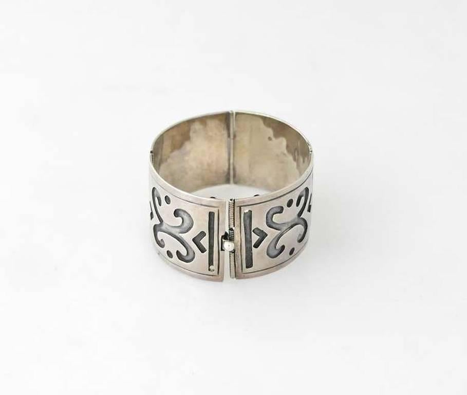 Bernice Goodspeed Sterling Silver Wide Link Bracelet In Excellent Condition For Sale In New York, NY