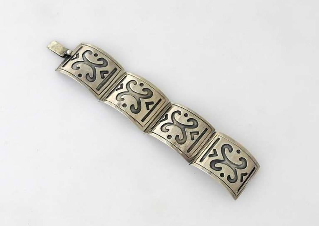 Bernice Goodspeed Sterling Silver Wide Link Bracelet For Sale 2