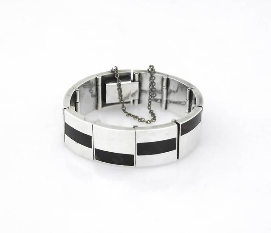 Antonio Pineda Sterling Silver Link Bracelet In Excellent Condition For Sale In New York, NY