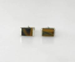 Enrique Ledesma Tiger Eye Sterling Silver Cufflinks