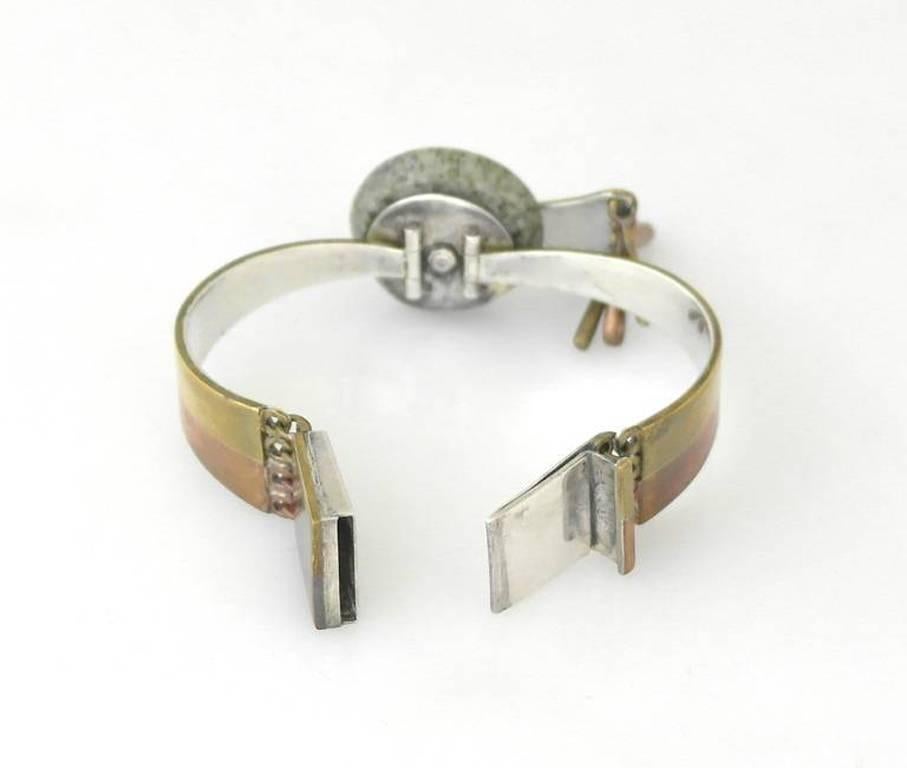 Women's Los Castillo Sterling Silver Married Metals Tribal Bracelet For Sale