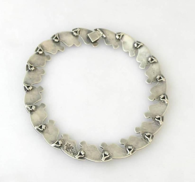 SUPERB Antonio Pineda .970 Silver Leaf Motif Necklace 1960  For Sale 1