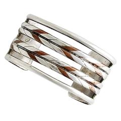 Early William Spratling Copper & Sterling Silver Cuff Bracelet 1940