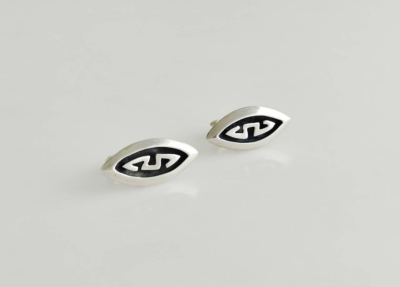 Salvador Teran Sterling Silver Cufflinks In Excellent Condition In New York, NY