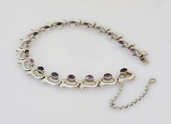Taxco Amethyst Sterling Silver Modernist Necklace