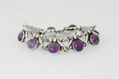 Los Castillo Sterling Silver & Amethysts Bracelet