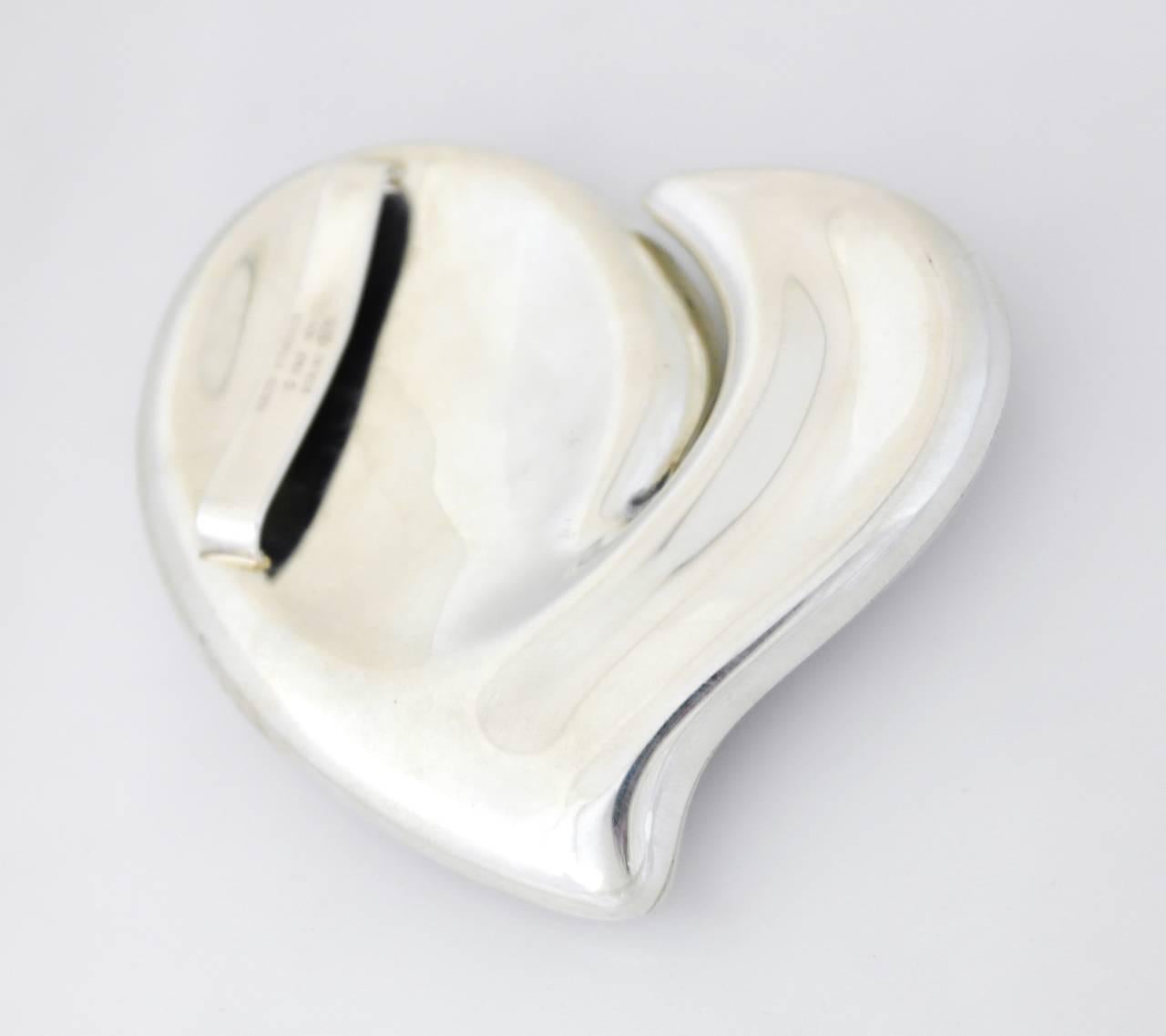Women's or Men's Tiffany & Co. Elsa Peretti Sterling Silver Heart Shaped Belt Buckle 1978 For Sale