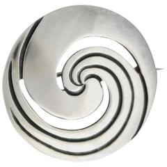 Hector Aguilar Sterling Silver Swirl Pin 5