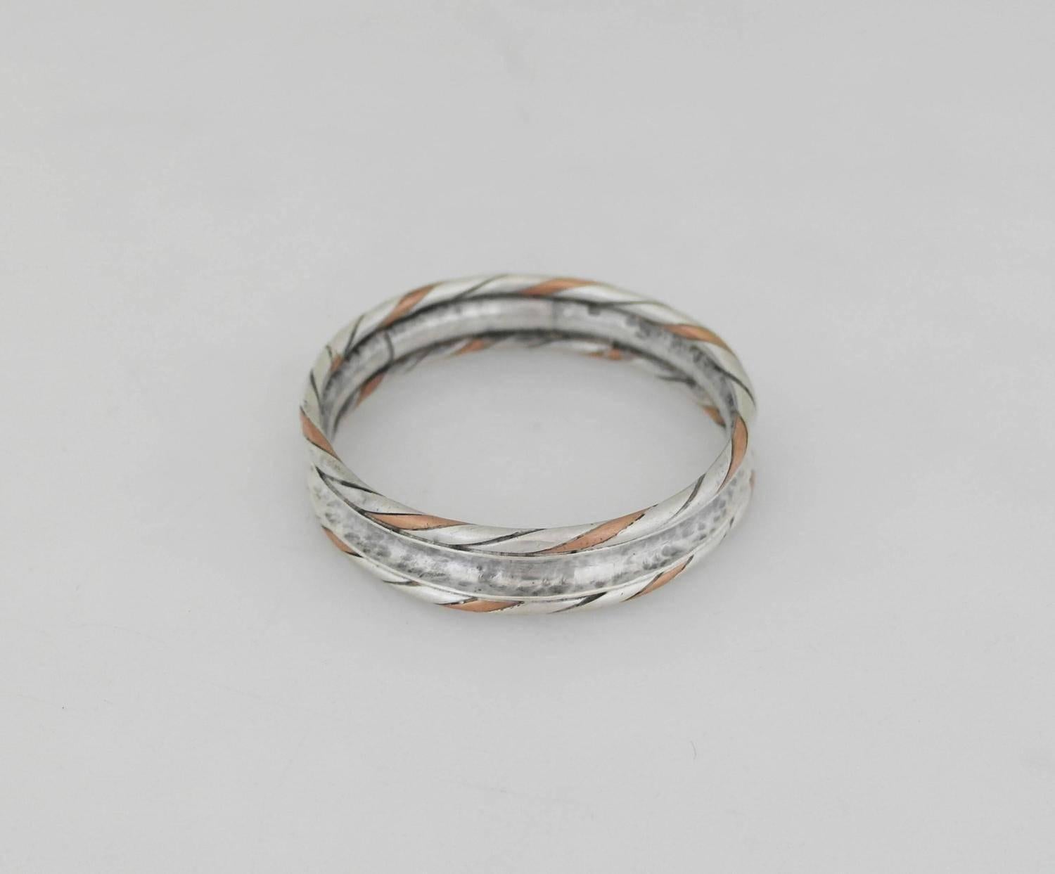 William Spratling Sterling Silver Copper Bangle Bracelet 1