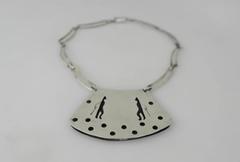 Los Castillo Sterling Silver Shadowbox Design Necklace