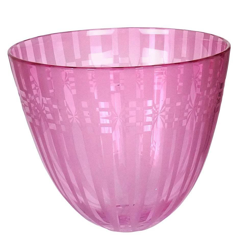 20th Century Glass Vase in Violet Coloration  For Sale