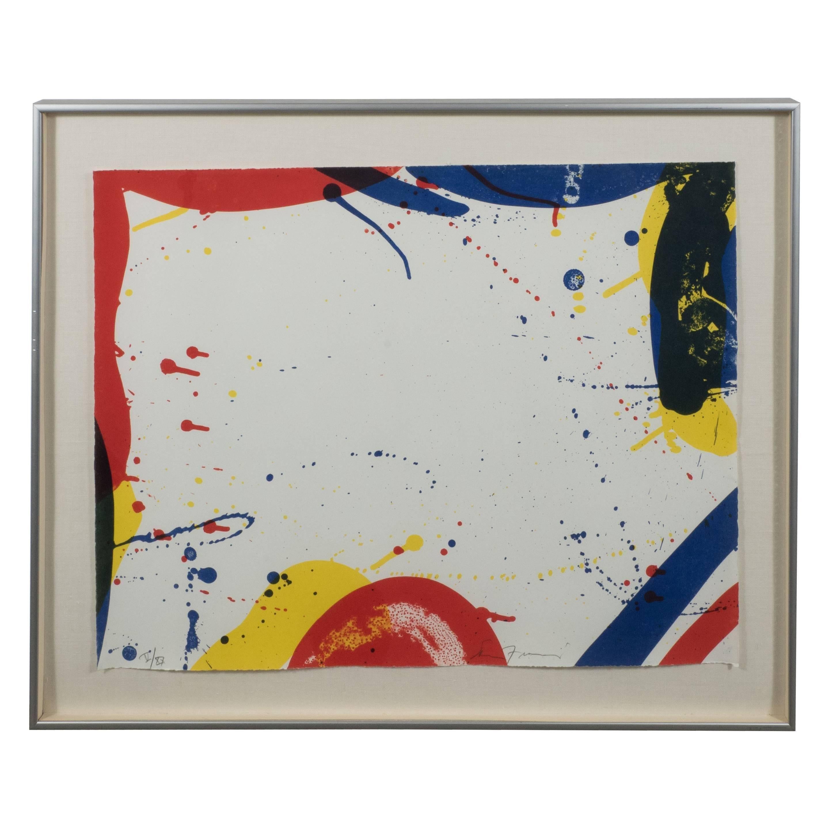 Sam Francis
&quot;Untitled&quot; from Portfolio 9 (L. L. 87) lithograph in colors, 1967, hand signed by the artist in pencil and numbered V/XX, number five out of an edition of 20 in pencil,
Measures: 17&quot; H X 22&quot; W just the