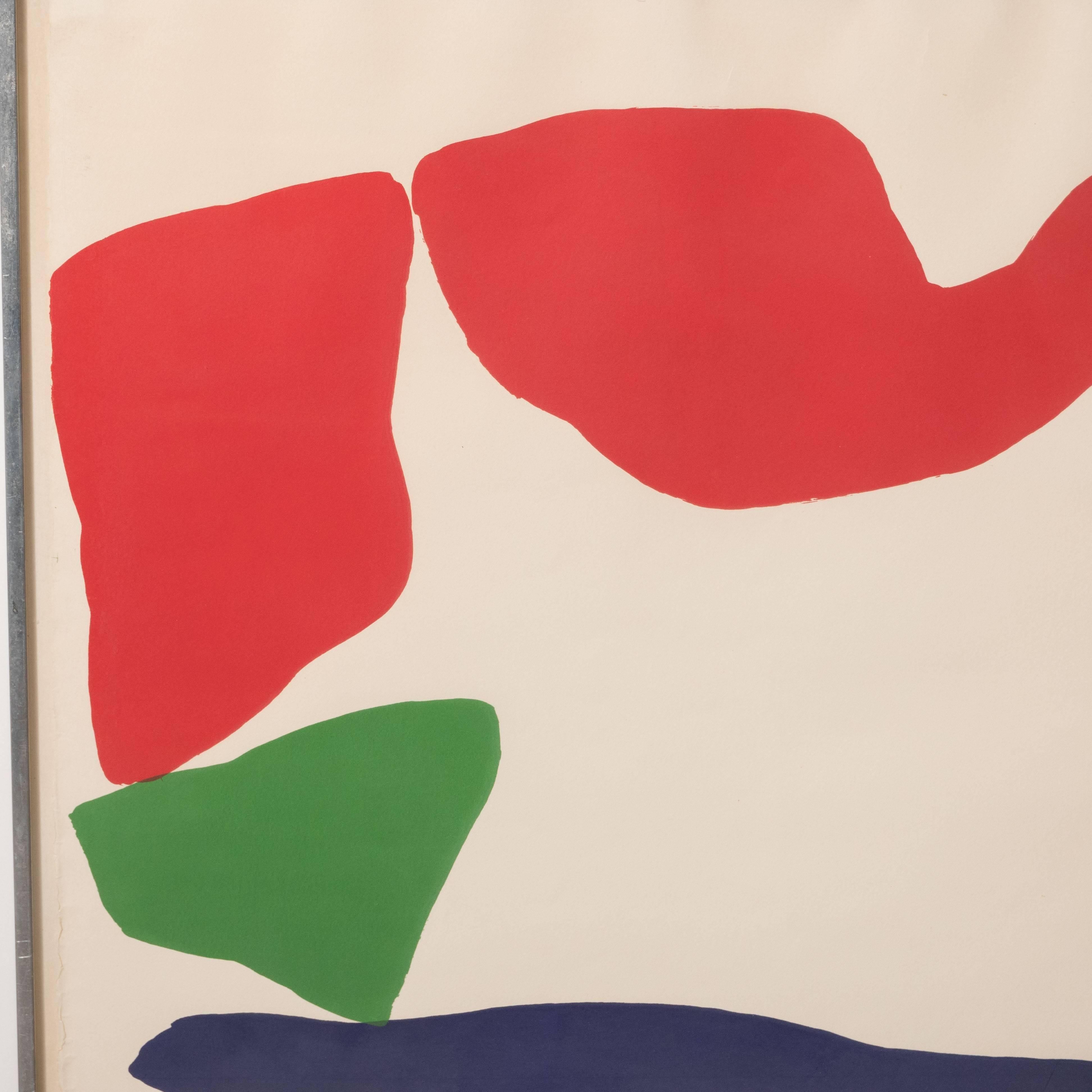 Modernist Abstract Composition Lithograph by Ray Parker, circa 1960 1