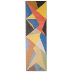 Vintage Dynamic Mid-Century Modernist Geometric Modernist Tapestry Wall Hanging