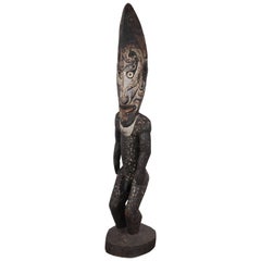 Large Carved and Painted Wood Spirit Figure Papua New Guinea, Late 19th Century