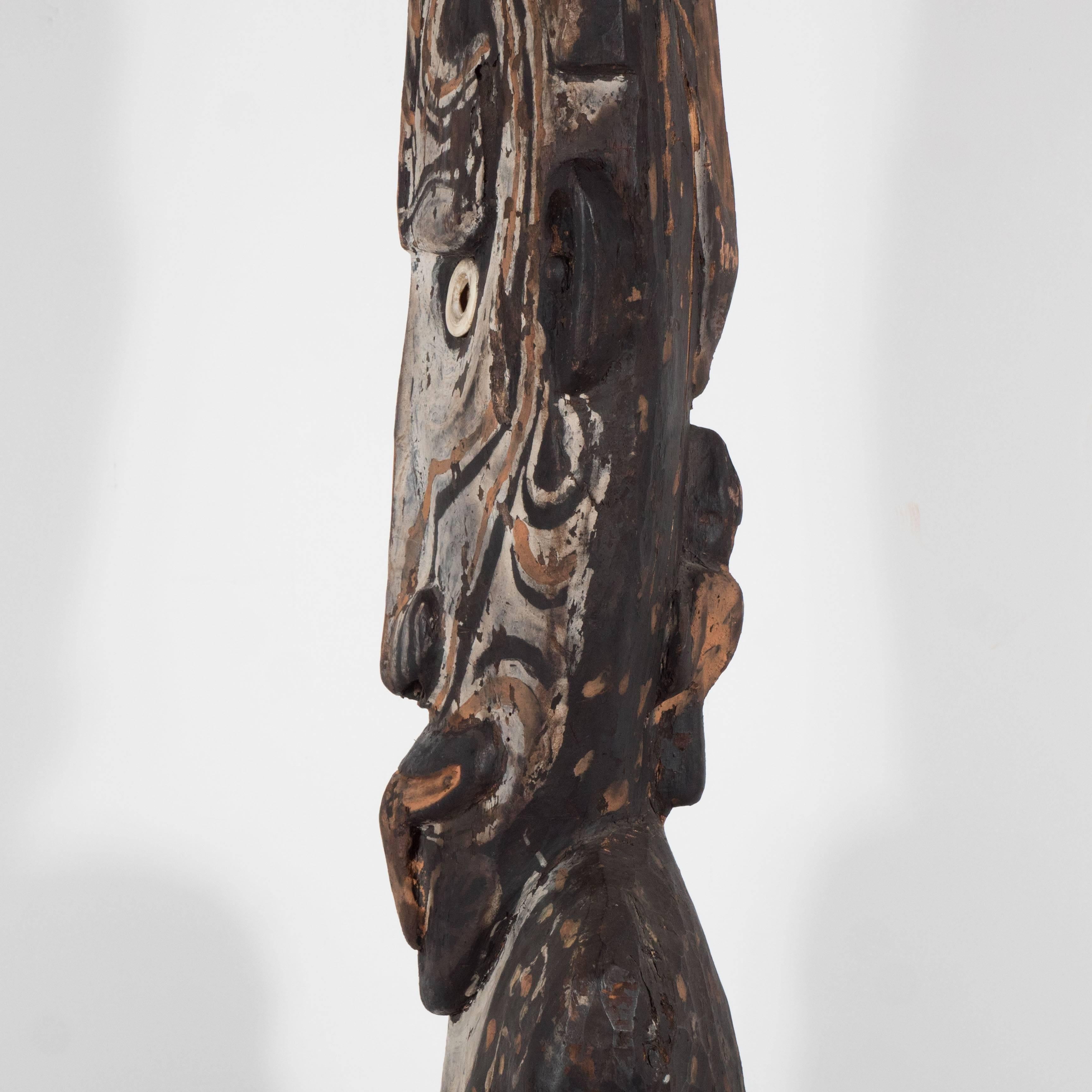 Large Carved and Painted Wood Spirit Figure Papua New Guinea, Late 19th Century - Tribal Sculpture by Unknown