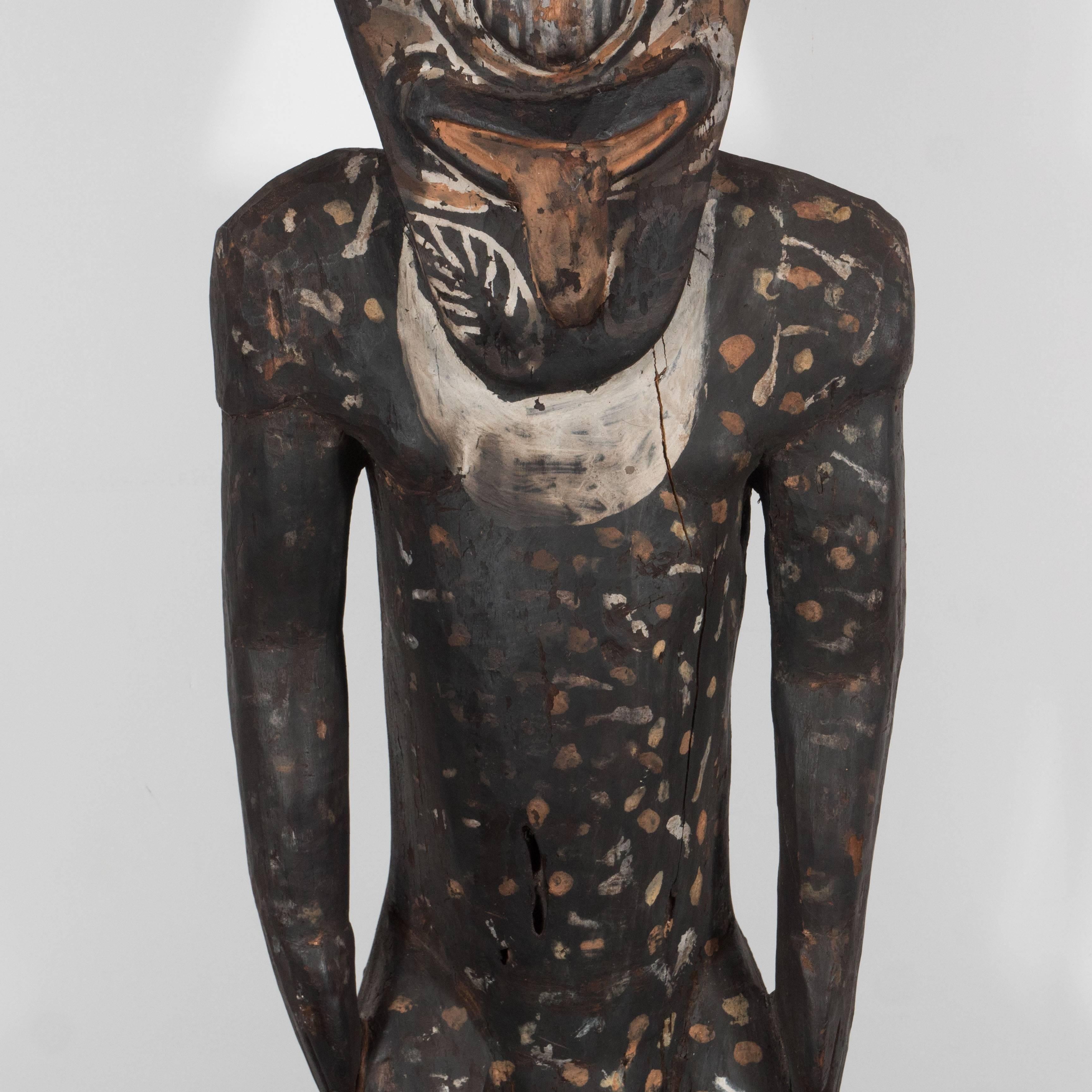 Large Carved and Painted Wood Spirit Figure Papua New Guinea, Late 19th Century 1