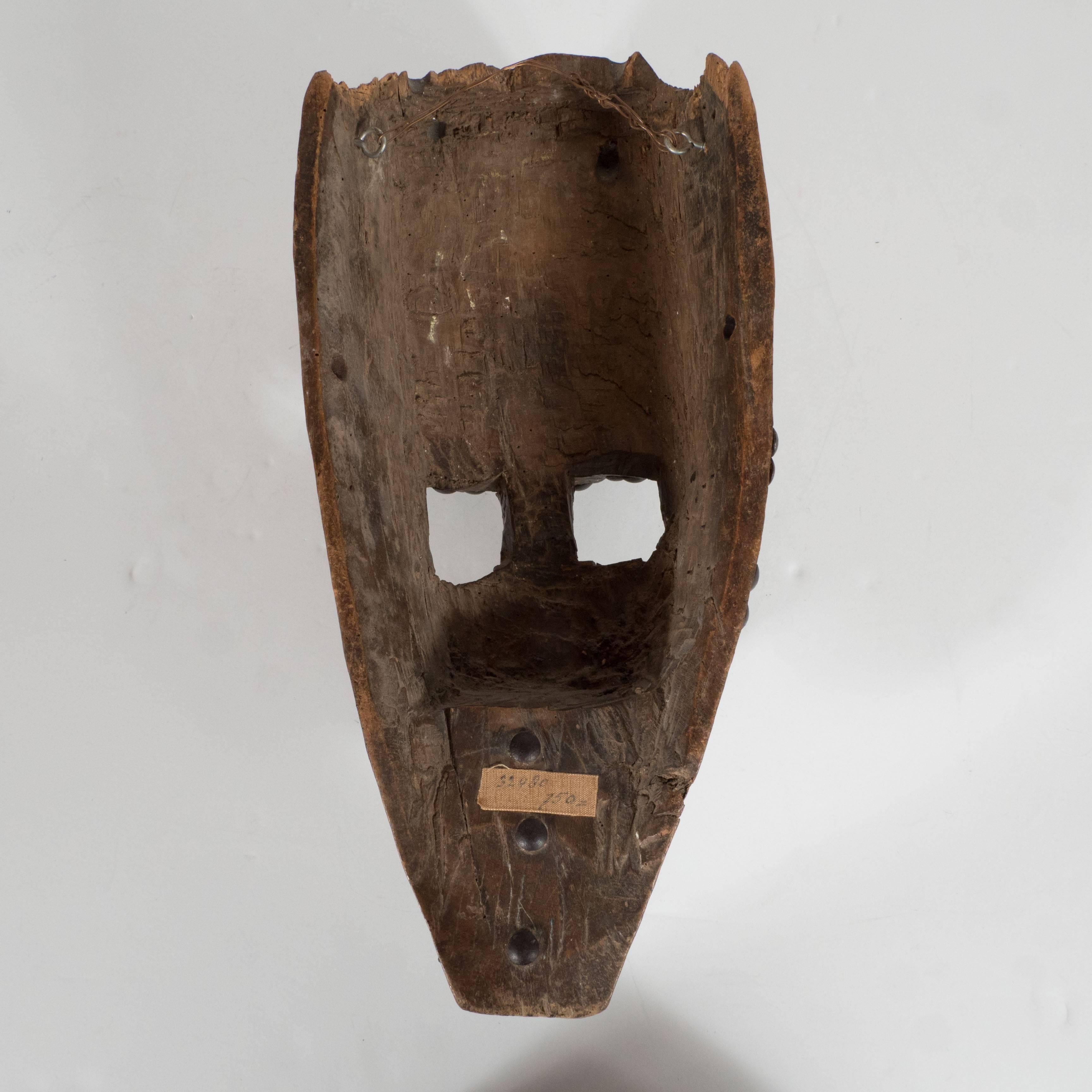 19th Century African Marka Mask from Mali Authenticated by Sotheby's - Brown Figurative Sculpture by Unknown