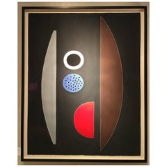 Untitled abstract casein painting on paper by Richard Filipowski, 1945